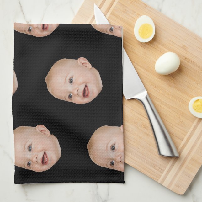Custom Face Baking Gift Personalized Grandma’s Kitchen Towel (Quarter Fold)