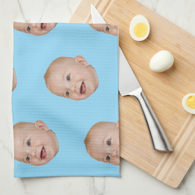Custom Face Baking Gift Personalized Grandma’s Kitchen Towel (Quarter Fold)