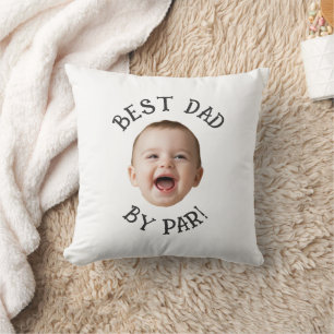 Custom Face Best Dad By Par New Baby Throw Pillow