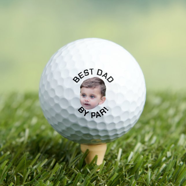 Custom Face Best Dad By Par New Dad Personalized Golf Balls (Insitu Tee)