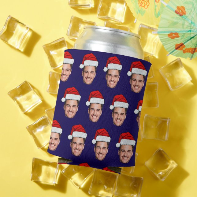 Custom Face Birthday Favors Bachelor Party Xmas Can Cooler (In Situ Summer)