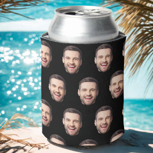 Custom Face Birthday Favours Bachelor Party Black Can Cooler
