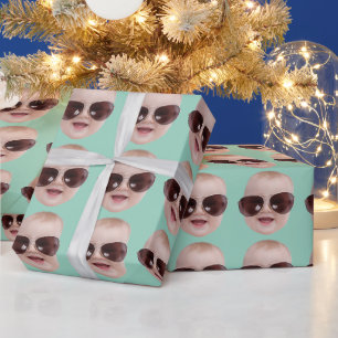 Custom Face Birthday Party Custom Baby Photo Gifts Wrapping Paper