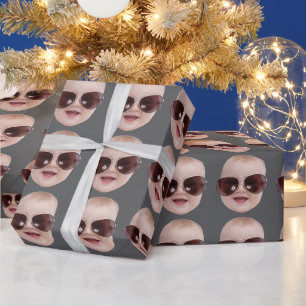 Custom Face Birthday Party Custom Baby Photo Gifts Wrapping Paper
