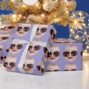 Custom Face Birthday Party Custom Baby Photo Gifts Wrapping Paper