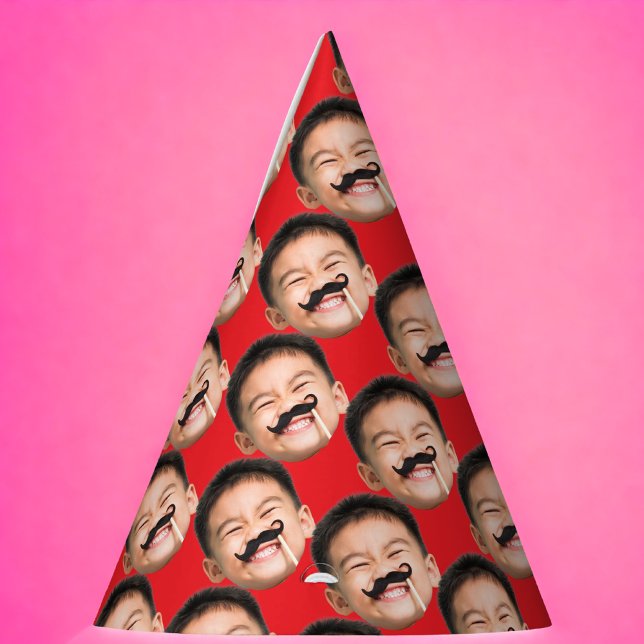 Custom Face Birthday Red Party Hat (Creator Uploaded)