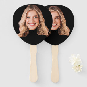 Custom Face Black Hand Fan   Bachelorette Party