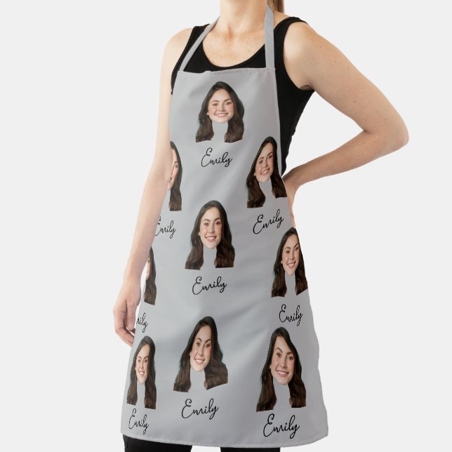 Custom Face Chef Kitchen Funny Gift For Women Men Apron (Insitu)
