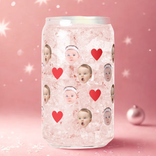Custom Face, Custom Photo, Baby Gift Beer Glasse Can Glass