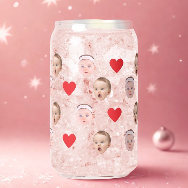 Custom Face, Custom Photo, Baby Gift Beer Glasse Can Glass (Creator Uploaded)