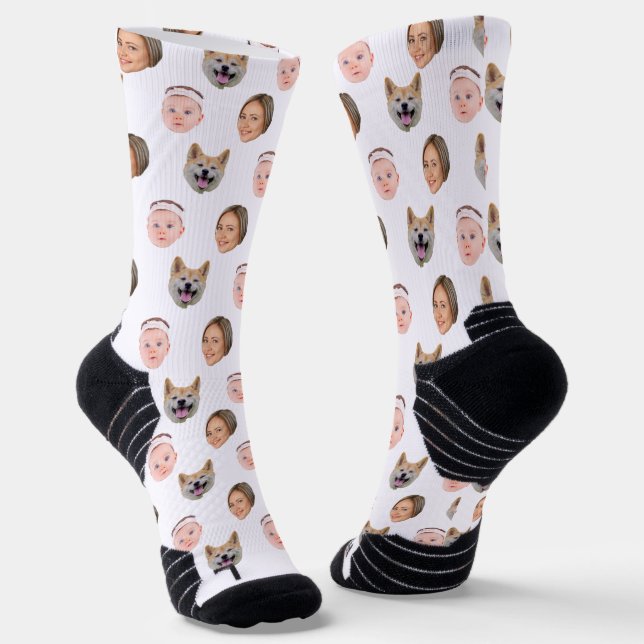 Custom Face, Custom Photo, Family Gift  Socks (Angled)