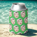 Custom Face Cutout Bachelorette Party Birthday Can Cooler<br><div class="desc">Personalized Face Photo Birthday Favours Bachelor Party Green Can Cooler</div>