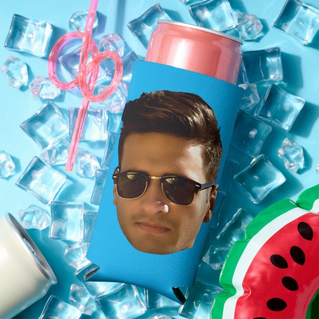 Custom Face Cutout Bachelorette Party Birthday Fun Seltzer Can Cooler (In Situ Summer)