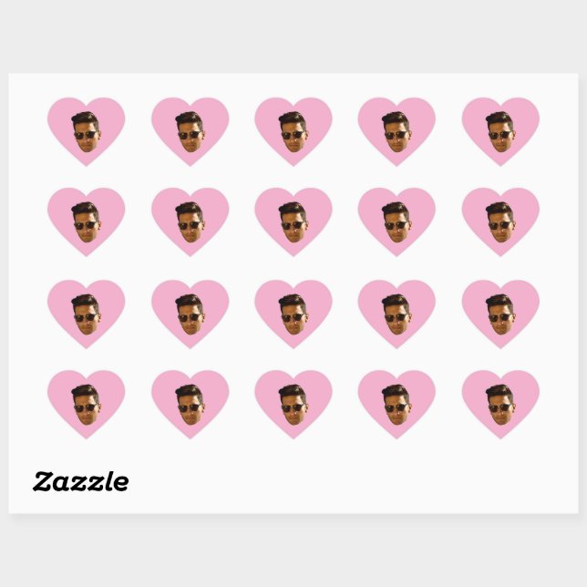 Custom Face Cutout Bachelorette Party Birthday Heart Sticker (Sheet)