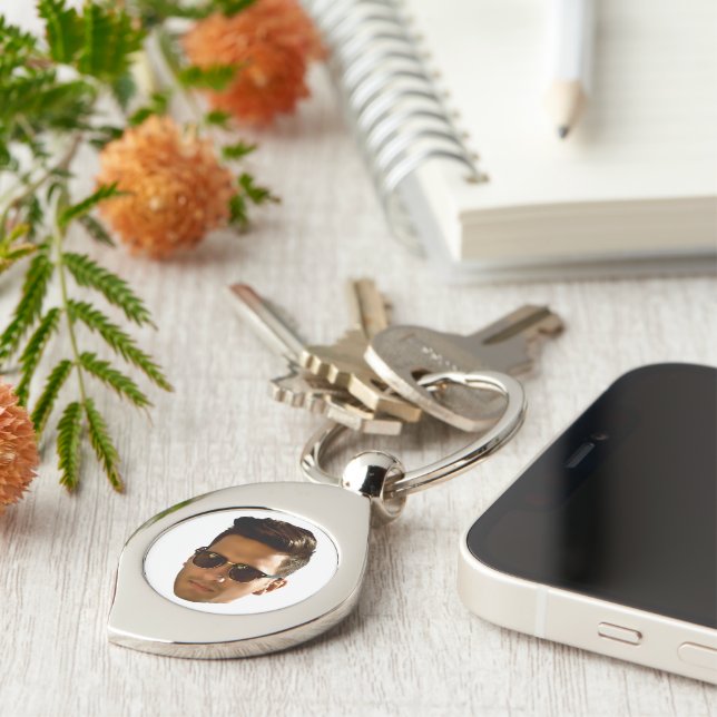 Custom Face Cutout Bachelorette Party Birthday Keychain (Side)