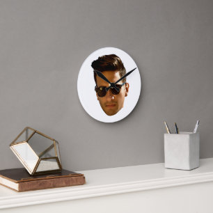 Custom Face Cutout Bachelorette Party Birthday Round Clock