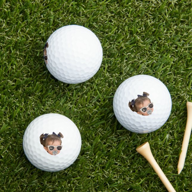 Custom Face, Gift Dad, New Dad Personalized  Golf Balls (Insitu Grass)