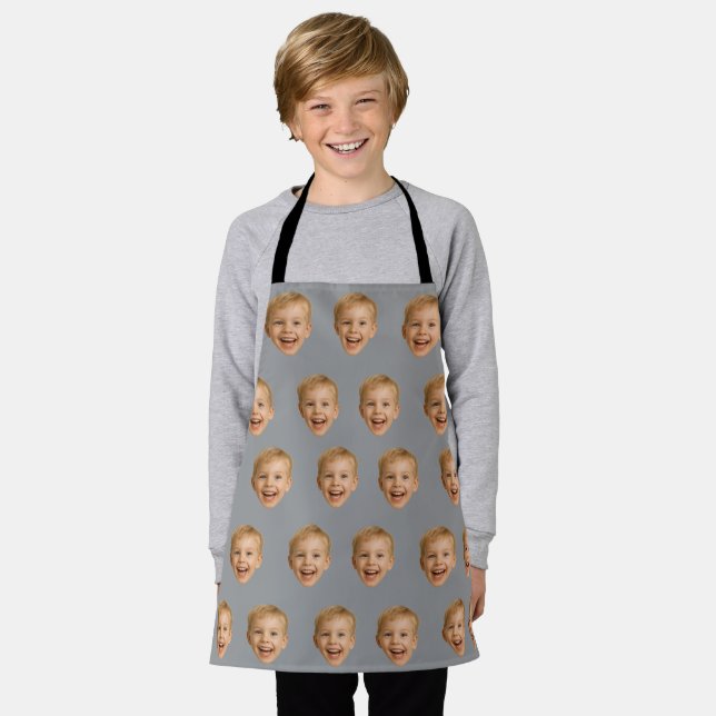 Custom Face Gift, Personalized Face Photo, Family Apron (Worn)