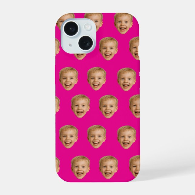 Custom Face Gift, Personalized Face Photo, Family iPhone 15 Case (Back)