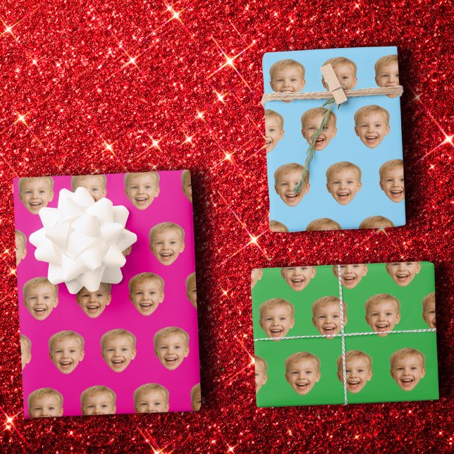 Custom Face Gift, Personalized Face Photo, Family Wrapping Paper Sheet (Creator Uploaded)