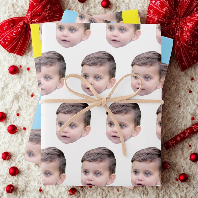 Custom Face Gift Wrap | Funny Custom Heads Photo (Creator Uploaded)