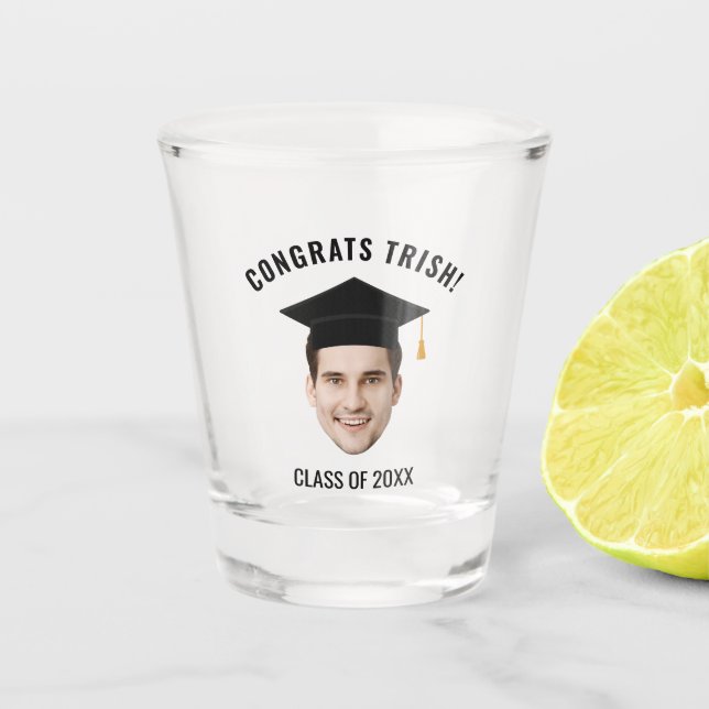 Custom Face Graduation Masters Degre Class of 2026 Shot Glass (Front)