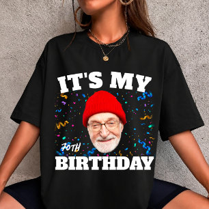 Custom Face Grandpa its My Birthday 70th Photo  T-Shirt
