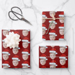 Custom Face Head Photo Santa Hat Christmas Red Wrapping Paper Sheet<br><div class="desc">Custom Face Head Photo Santa Hat Christmas Red Gift Wrap, Replace the face of this baby with your favorite photo (make sure to crop as much to the face as possible and use an app to remove the background) and personalize this funny Christmas Holiday Wrapping Paper with your kid, husband,...</div>