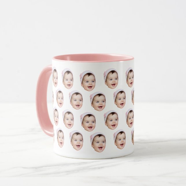 Custom Face Mug, Personalized Face Photo, Baby Mug (Front Left)