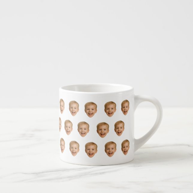 Custom Face Mug, Personalized Face Photo, Family Espresso Cup (Right)