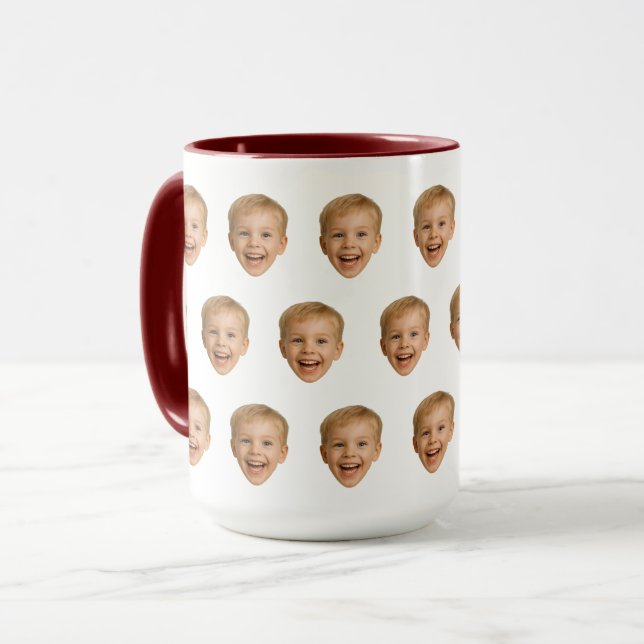 Custom Face Mug, Personalized Face Photo, Family Mug (Front Left)