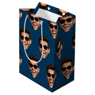 Custom Face Personalized Birthday Wedding Party Me Medium Gift Bag