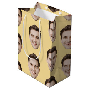 Custom Face Personalized Birthday Wedding Party Medium Gift Bag