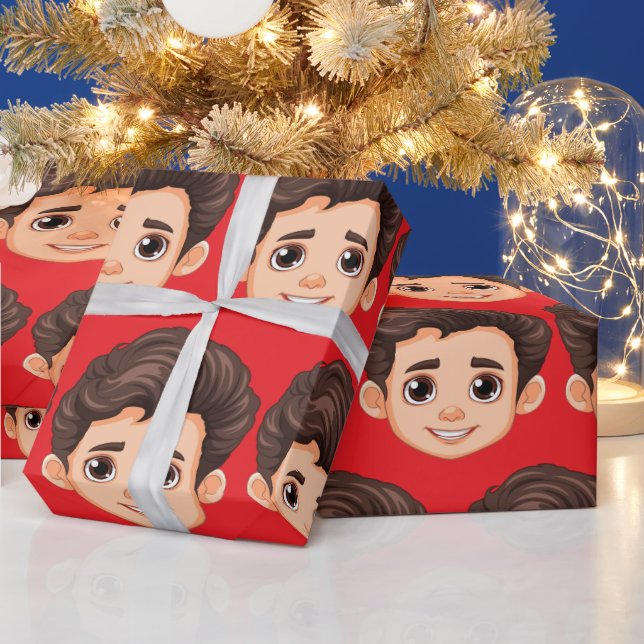 Custom Face Personalized Birthday Wedding Wrapping Paper (Holidays)