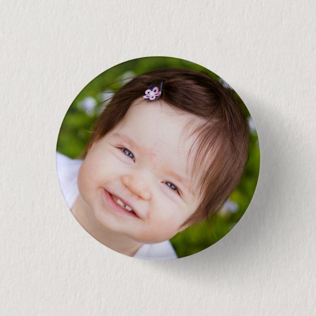 Custom Face Photo 1 Inch Round Button (Front)