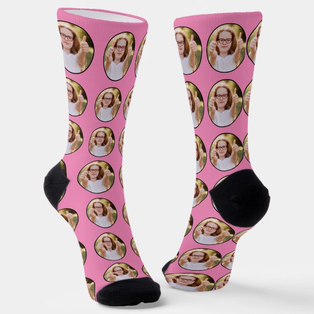 Custom Face Photo Crew Socks (Angled)