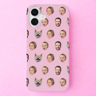 Custom Face Photo Family Gift, 4 Photos Faces iPhone 16 Plus Case