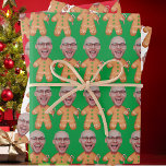 Custom Face Photo Gingerbread Funny Christmas Wrapping Paper Sheet<br><div class="desc">Custom Face Photo Gingerbread Men , Replace the face of this Gingerbread with your favourite photo (make sure to crop as much to the face as possible and use an app to remove the background) and personalize this funny Christmas Holiday Wrapping Paper with your kid, husband, or boyfriend on it!...</div>