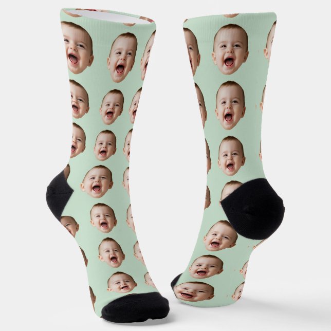 Custom Face Photo Personalized  Socks (Angled)
