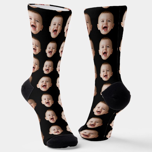 Custom Face Photo Personalized  Socks (Angled)