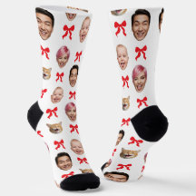 Custom Face Photo Red Coquette Bows 4 Photos