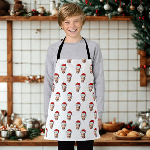 Custom Face Photo Santa Hat Christmas Gift Apron