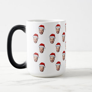 Custom Face Photo Santa Hat Christmas Gift Magic Mug