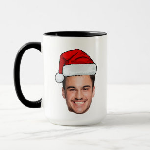 Custom Face Photo Santa Hat Christmas Mug