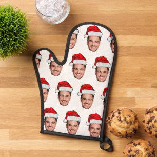 Custom Face Photo Santa Hat Christmas Oven Mitt
