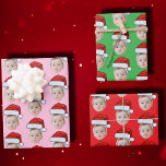 Custom Face Photo Santa Hat Christmas Wrapping Paper Sheet<br><div class="desc">Funny Custom Face Photo Santa Hat Christmas, Replace the face of this baby with your favourite photo (make sure to crop as much to the face as possible and use an app to remove the background) and personalize this funny Christmas Holiday Wrapping Paper with your kid, husband, or boyfriend on...</div>