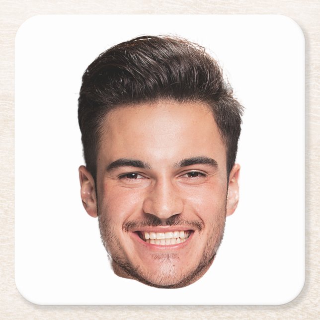 Custom Face Photo Square Paper Coaster (Front)