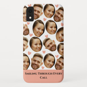 Custom Face Picture Heart Funny Couple Pattern Fun iPhone XR Case