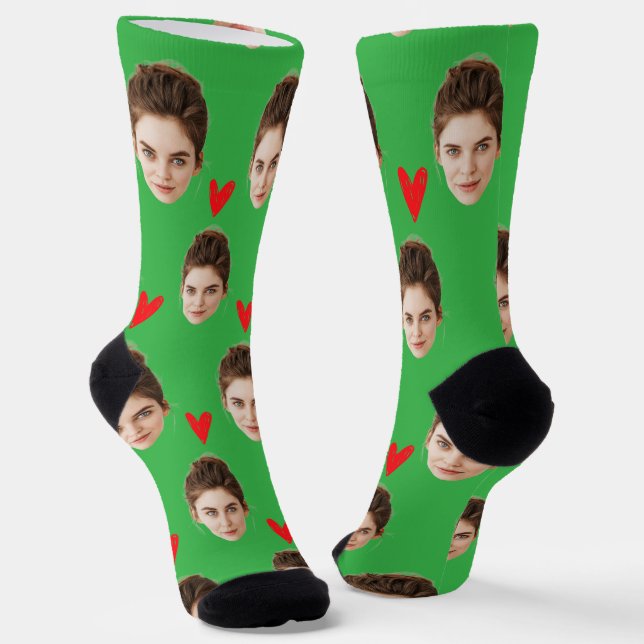 Custom Face Socks For Boyfriend Personalized Socks (Angled)