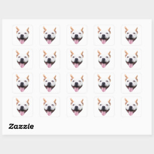Custom Face Sticker, Personalized Dog Face Square Sticker